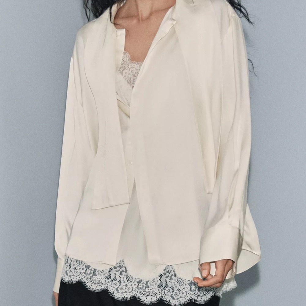 2 in 1 COMBINATION SATIN EFFECT BLOUSE ZW COLLECTION - Picture 5 of 11